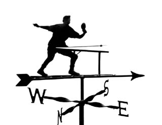 Table Tennis Player weather vane